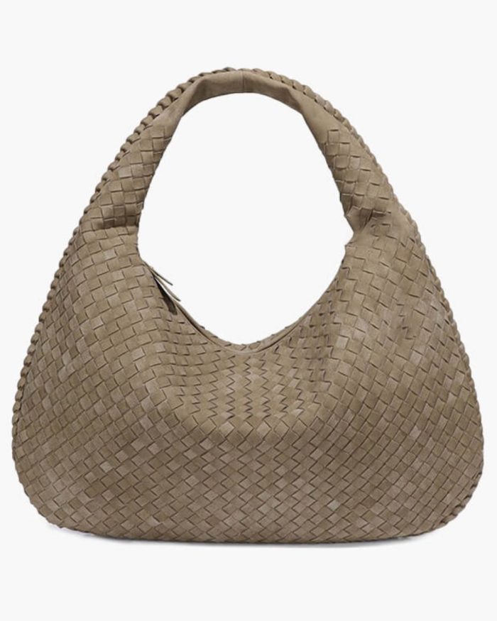 Woven Bag faux Suede Taupe