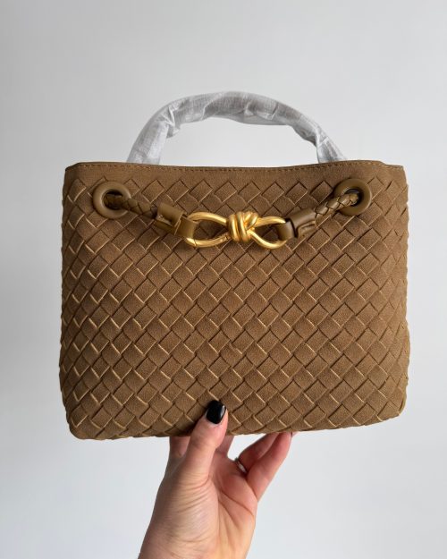 bow bag pu suede small camel