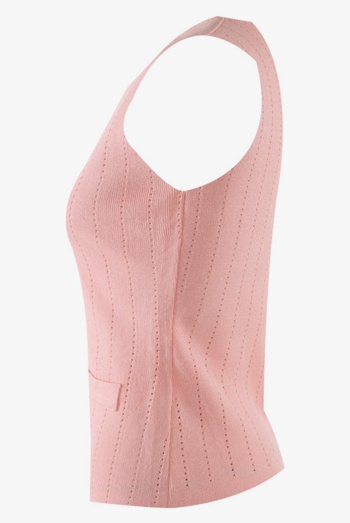 Pink Fine Knit Waistcoat