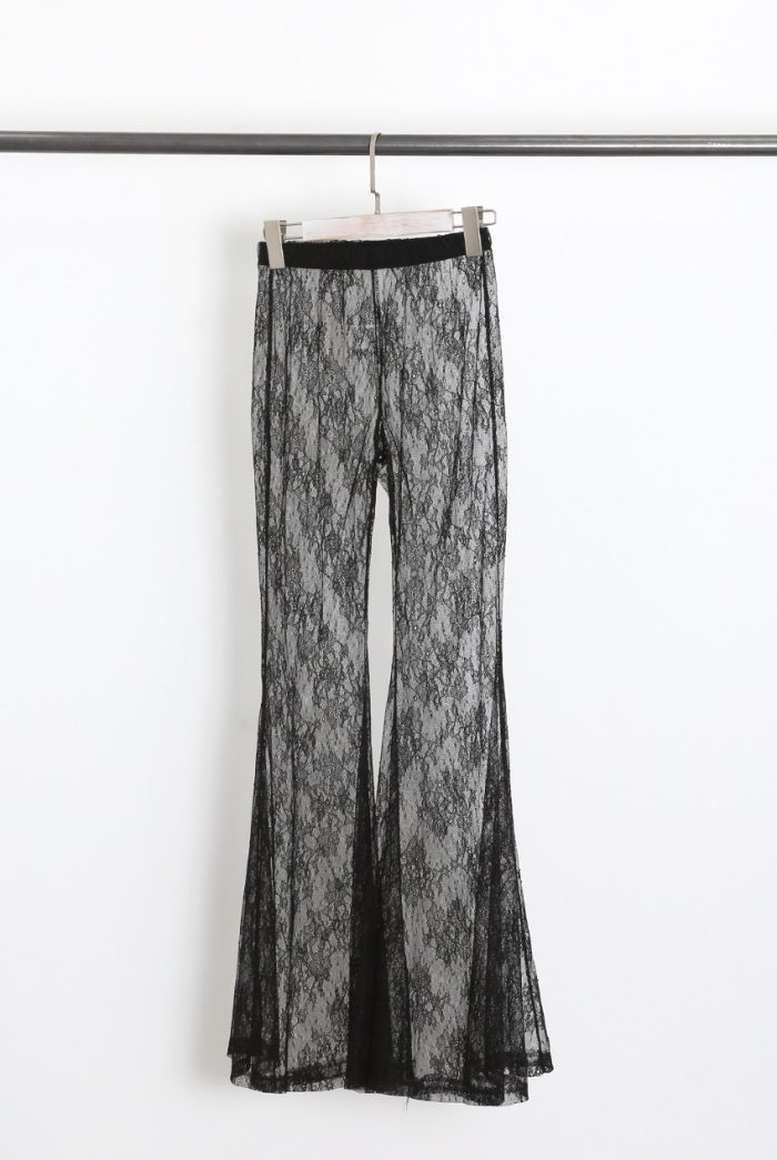 Sheer Mesh Lace Trousers