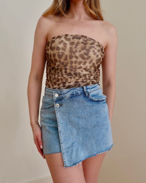 Blue Denim Skort Shorts