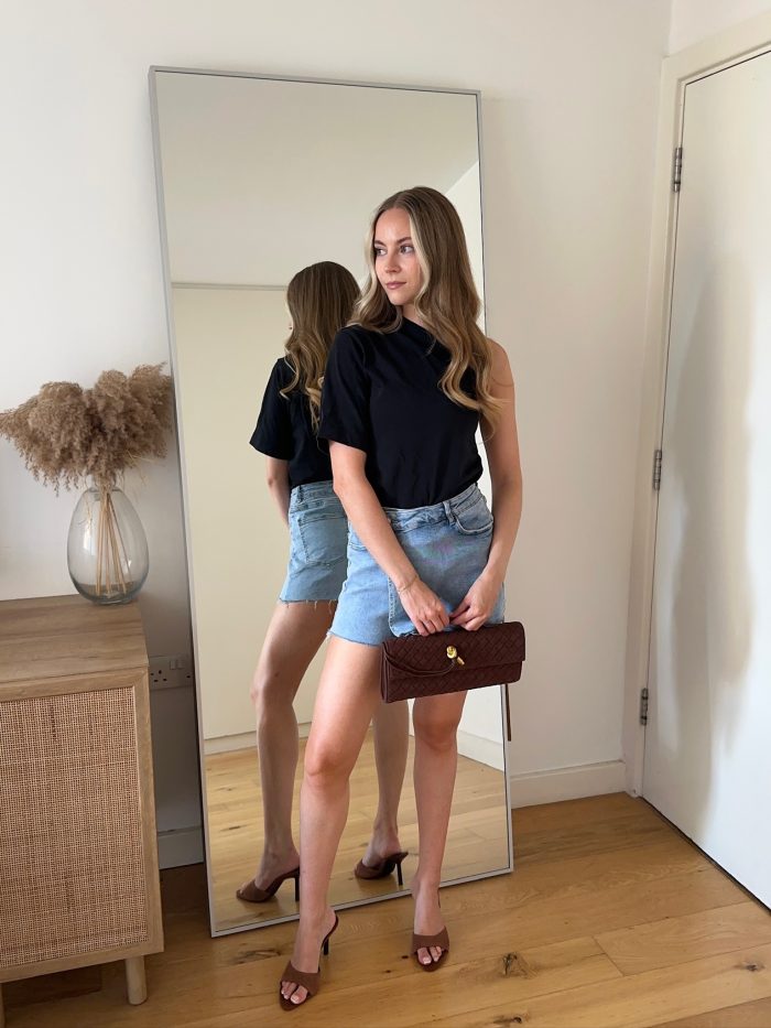 Denim Overlap Blue Skort