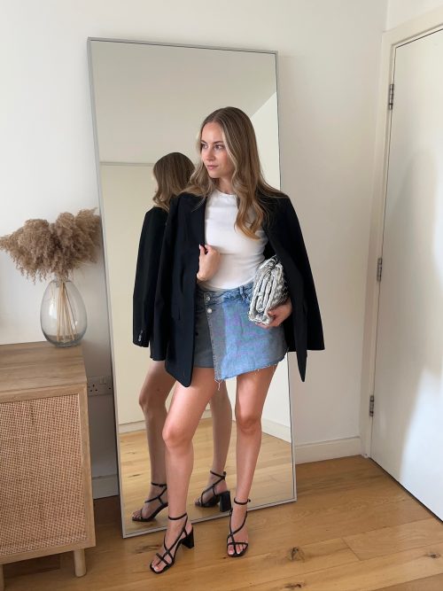 Denim Overlap Blue Skort