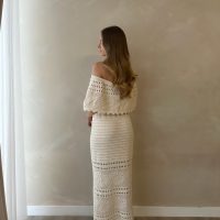 Sienna Beige Crochet Dress