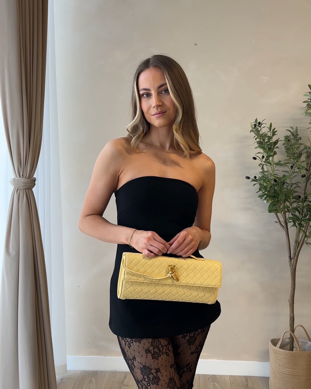 Yellow Long Clutch Bag