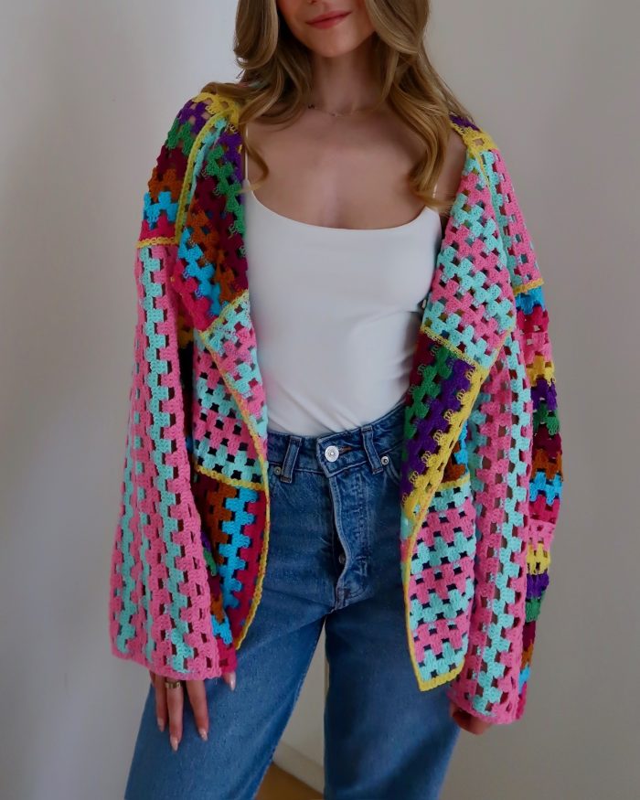 Indie patchwork Oversized cardigan Crochet