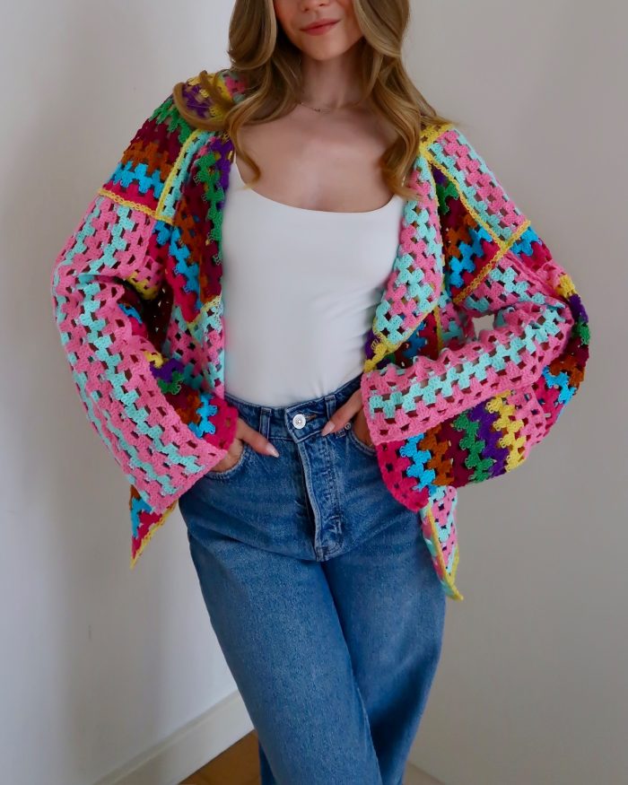 Indie patchwork Oversized cardigan Crochet