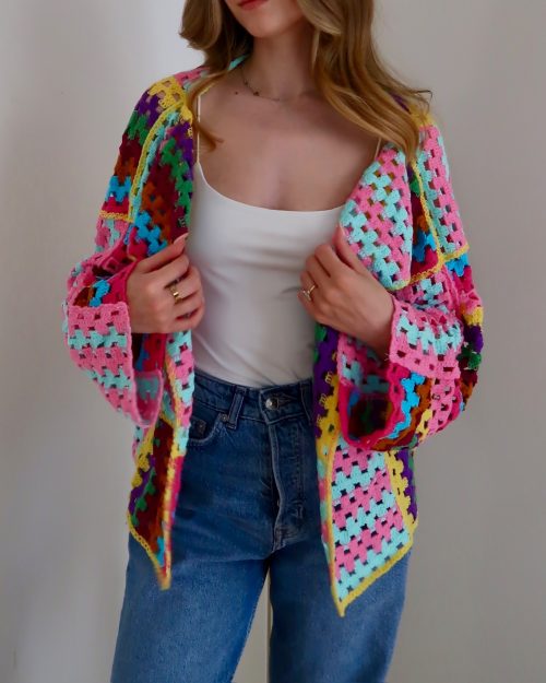 Indie patchwork Oversized cardigan Crochet