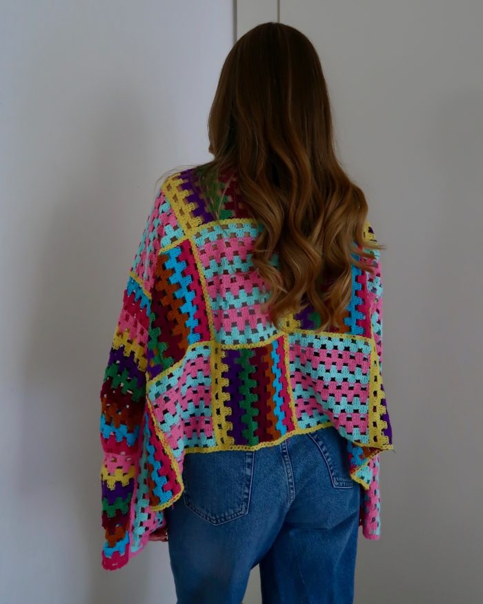 Indie patchwork Oversized cardigan Crochet