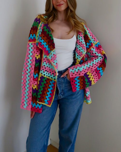Indie patchwork Oversized cardigan Crochet