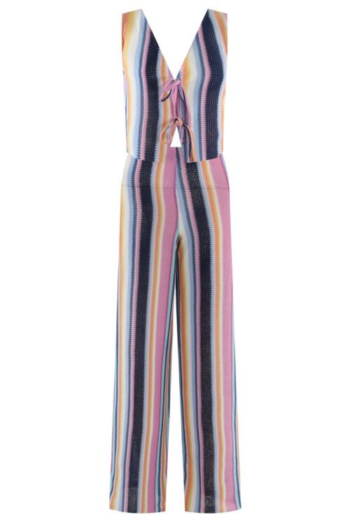 Top striped waistcoat & wide leg trousers set
