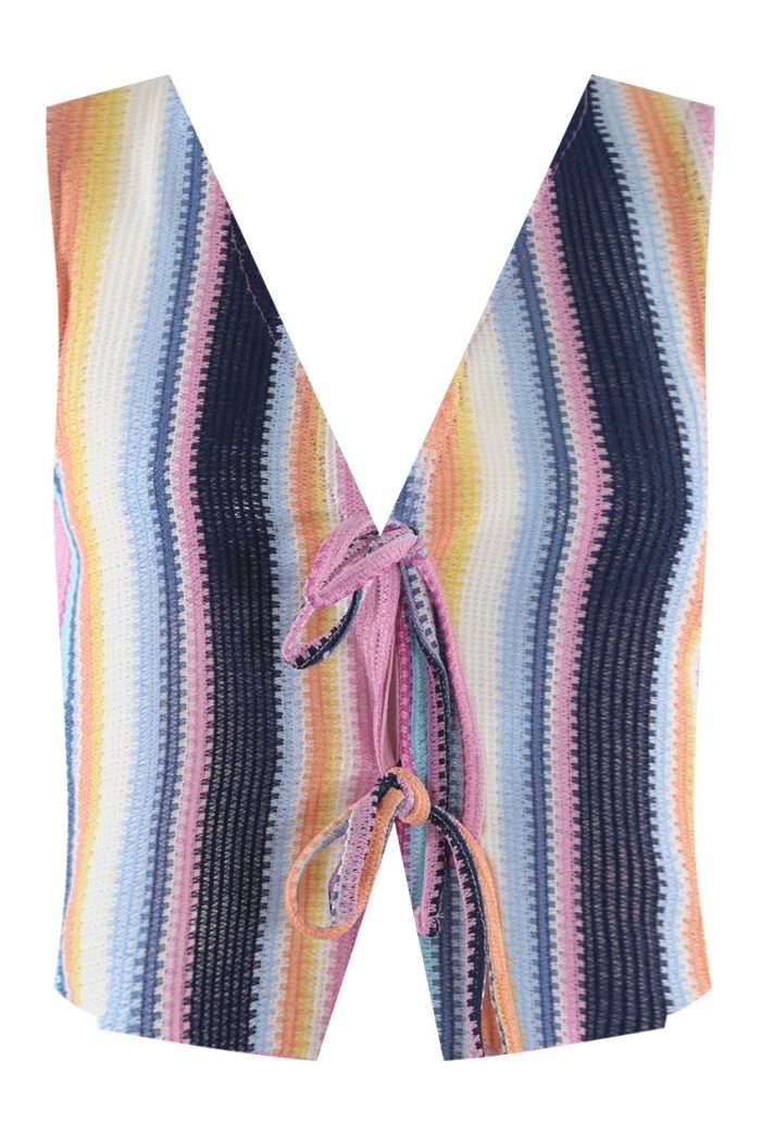 Top striped waistcoat & wide leg trousers set