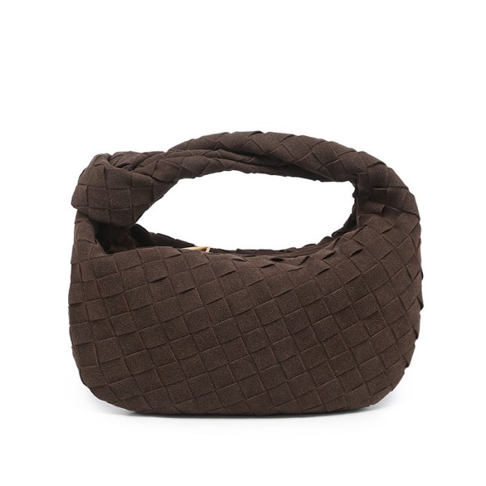 The knotted Bag PU Suede Small Chocolate