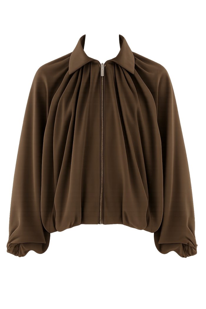 Cleo Lightweight Bomber Jacket chocolate brown
