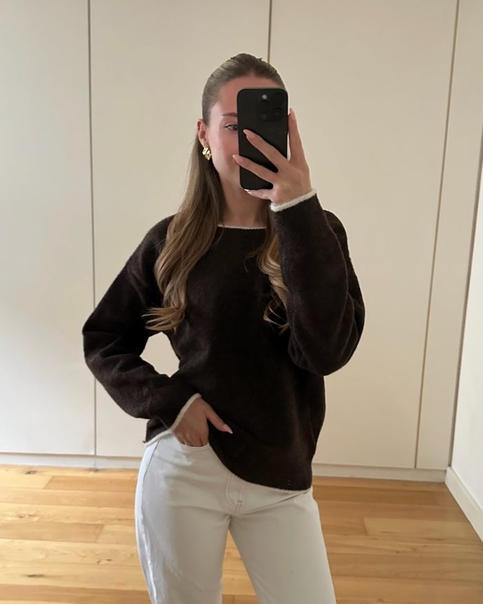 kaia bow knitted Jumper Brown
