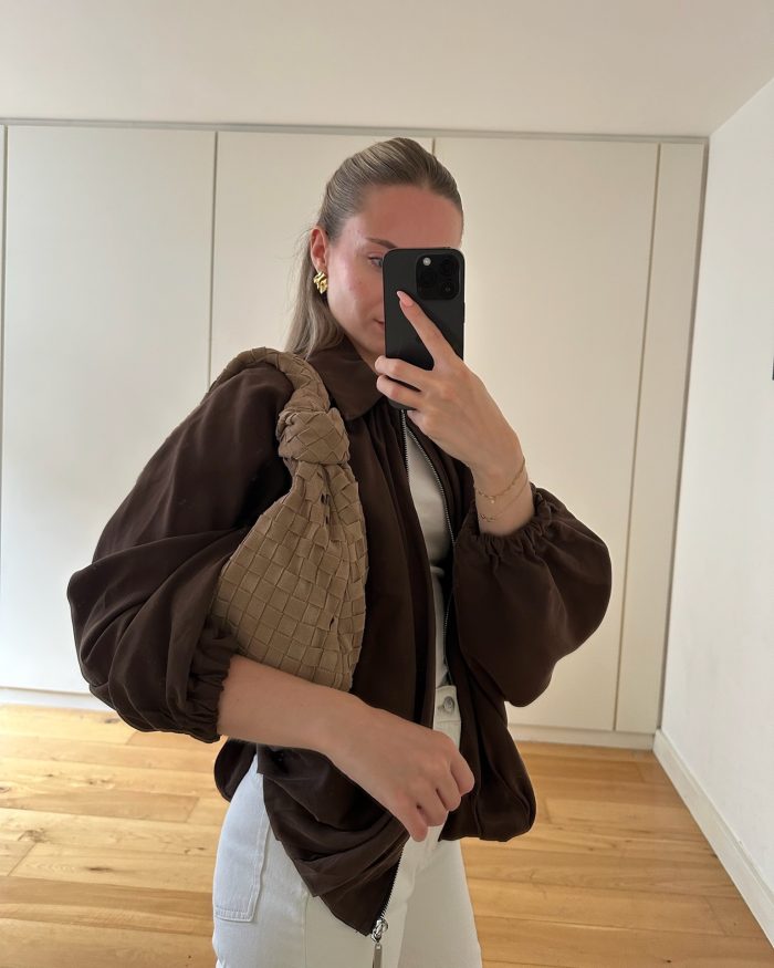 Cleo Lightweight Brown Bomber Jacket