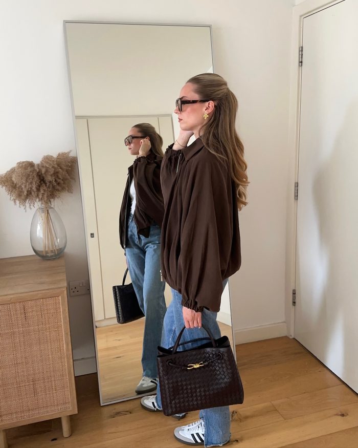 Cleo Lightweight Brown Bomber Jacket