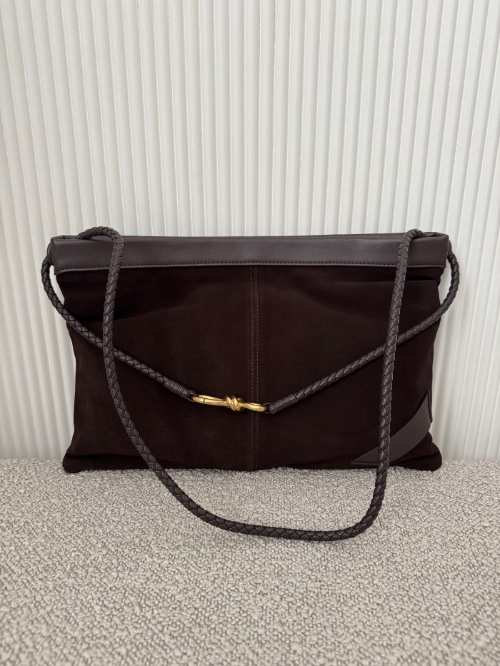 Elle Genuine Leather & Genuine Suede Bag Brown