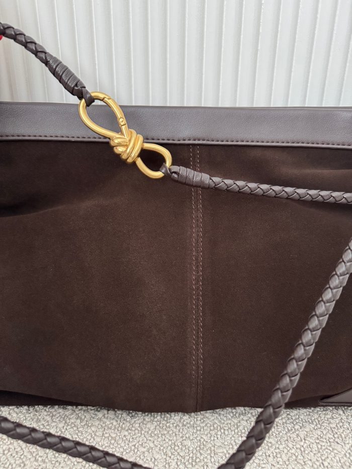 Elle Genuine Leather & Genuine Suede Bag Brown