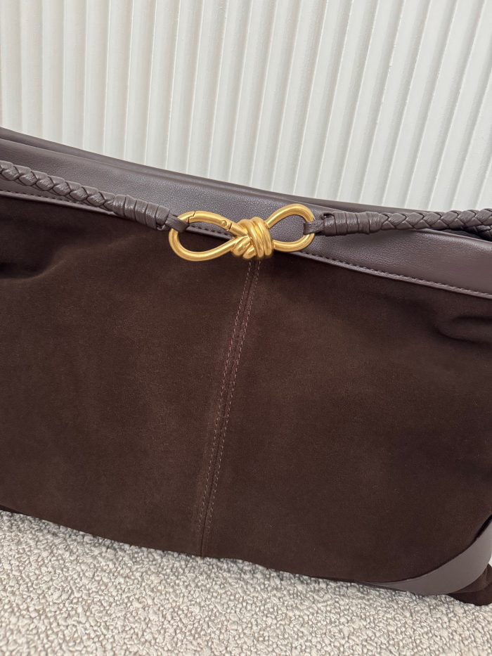 Elle Genuine Leather & Genuine Suede Bag Brown
