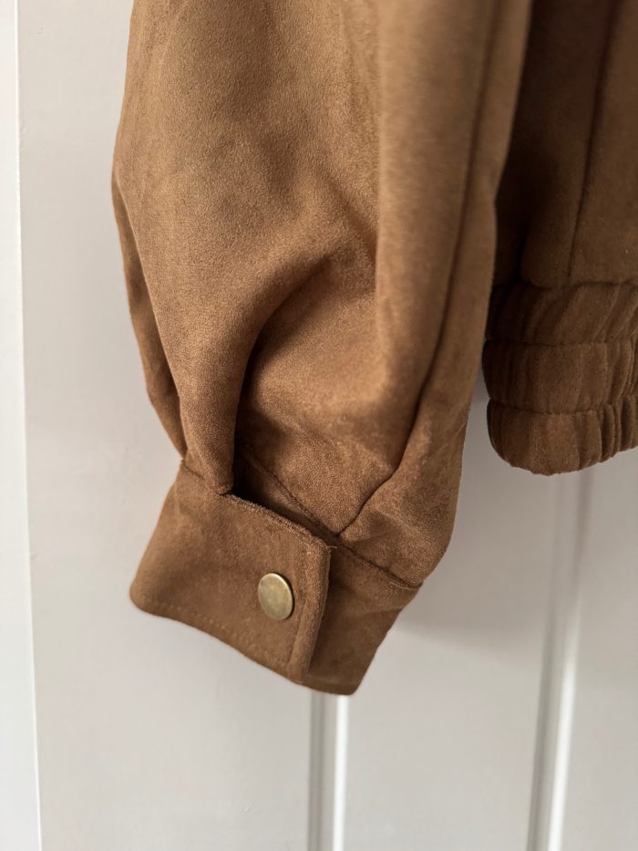 Arden Faux Suede bomber jacket camel