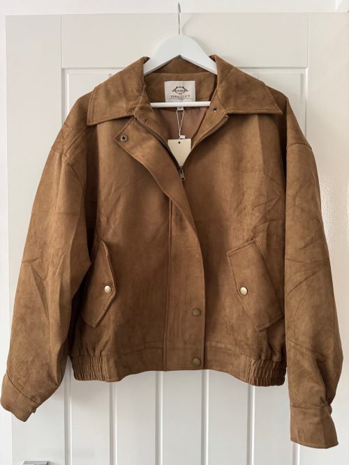 Arden Faux Suede bomber jacket camel