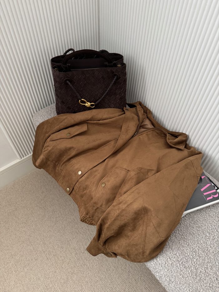 Arden Faux Suede bomber jacket camel