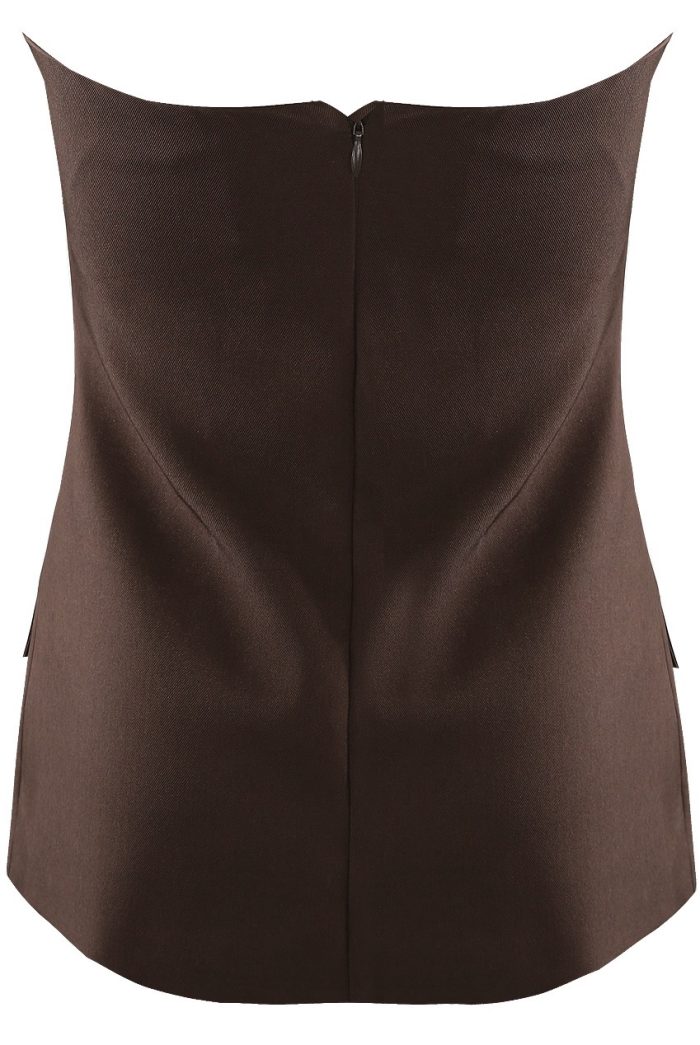 Blair Brown Bandeau Tailored Top