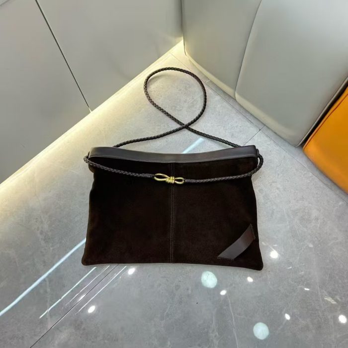 Elle Genuine Leather & Genuine Suede Bag Brown