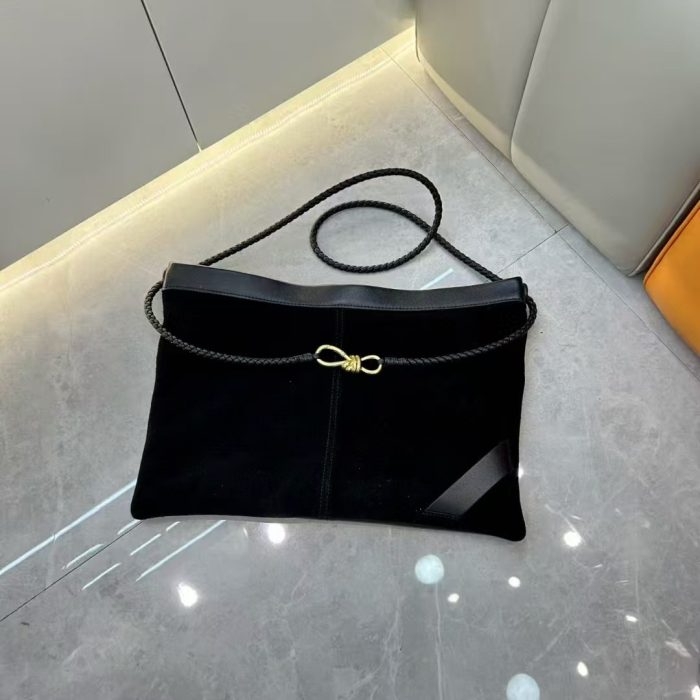 Elle Genuine Leather & Genuine Suede Bag Black
