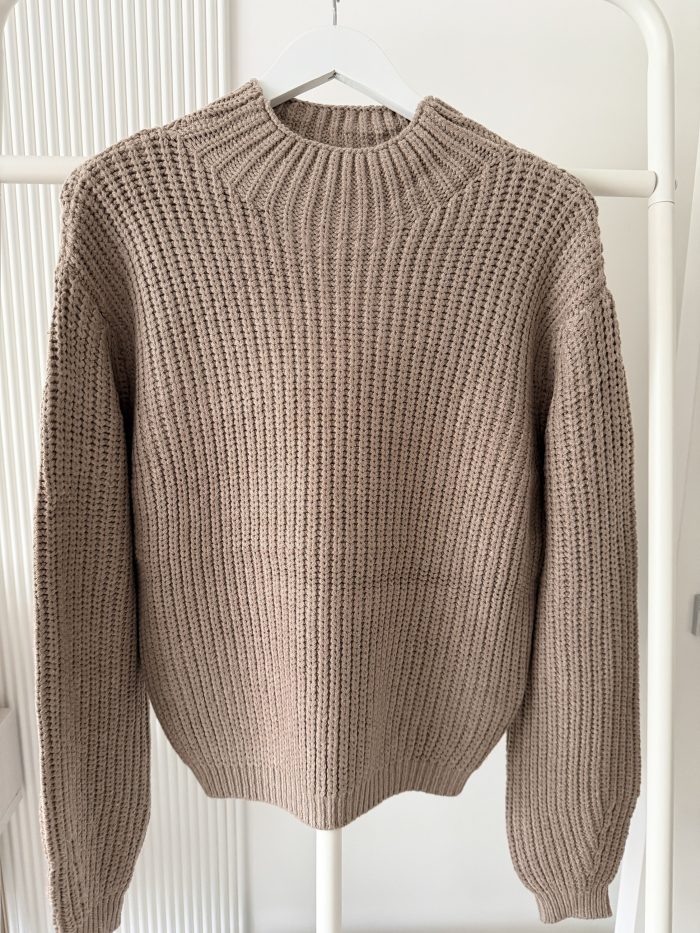 Mock Neck Long Sleeve Knitted Jumper