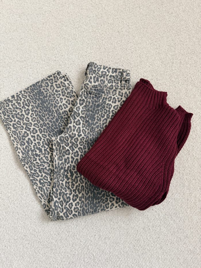 Mock Neck Long Sleeve Knitted Jumper - Image 3