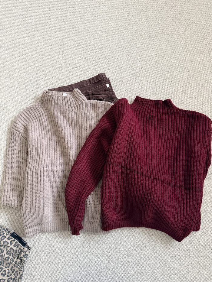 Mock Neck Long Sleeve Knitted Jumper - Image 6