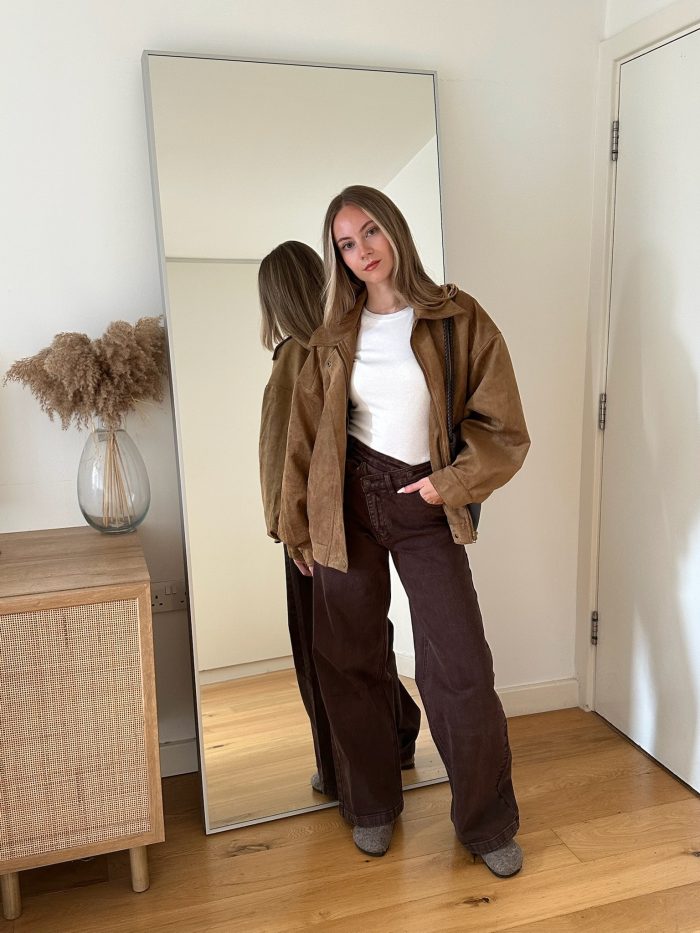 Arden Faux Suede bomber jacket camel