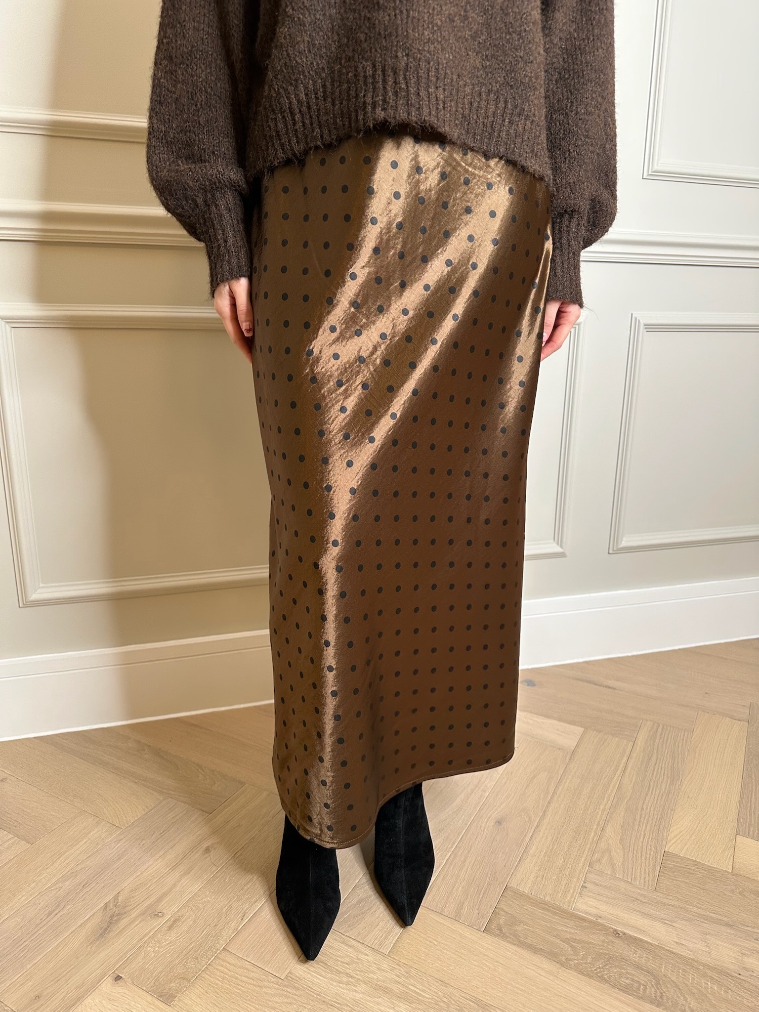 Perrie Polka Dot satin Skirt