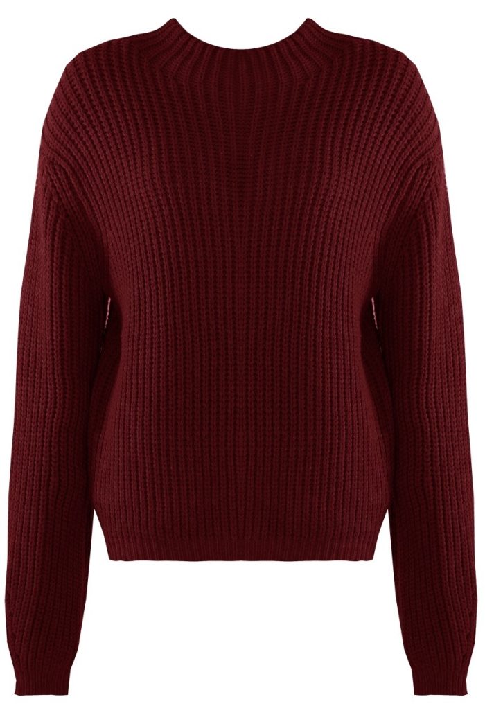 Burgundy knitted jumper