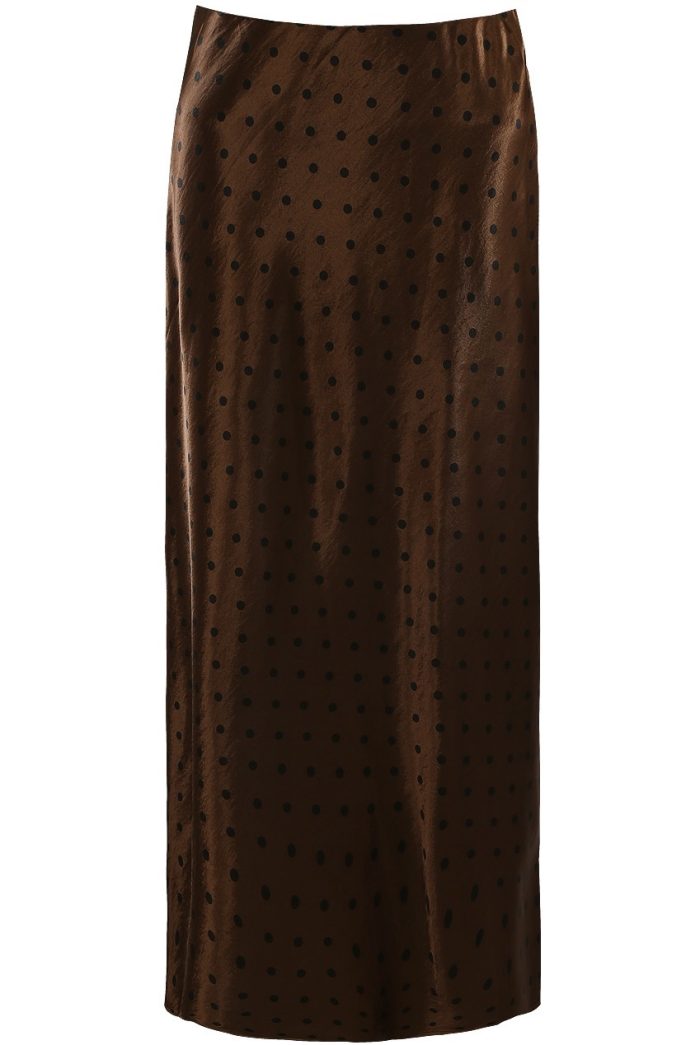 Perrie Brown Polka Dot Satin Skirt