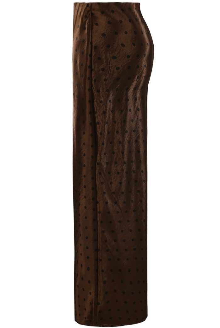 Perrie Brown Polka Dot Satin Skirt