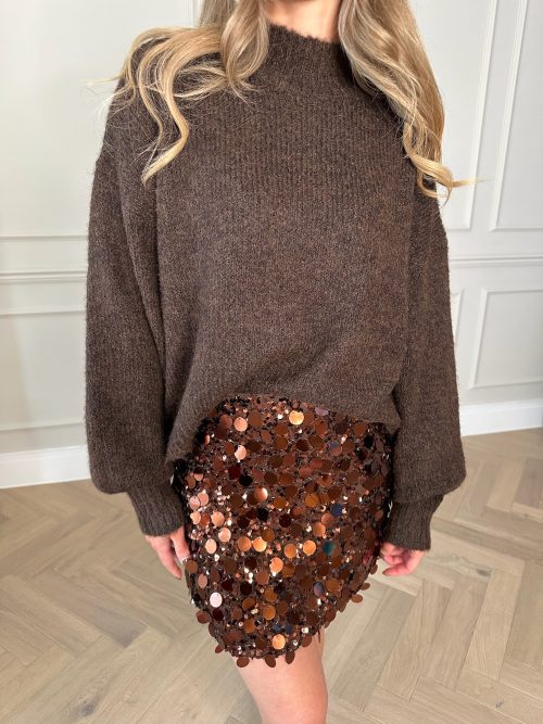 Mohair High Neck Jumper Coffee