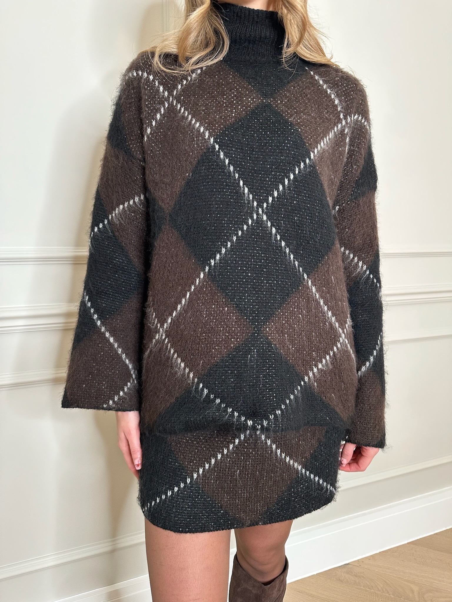 Lois Argyle Jumper & Skirt Set