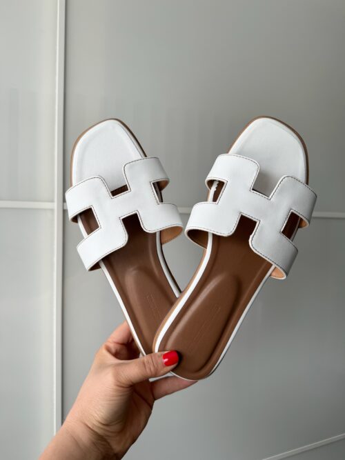 Genuine Leather Harper Sandals - White